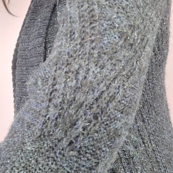 Knox Rose Black, Green, & Blue Open Front Cardigan Size Small - Picture 6 of 12